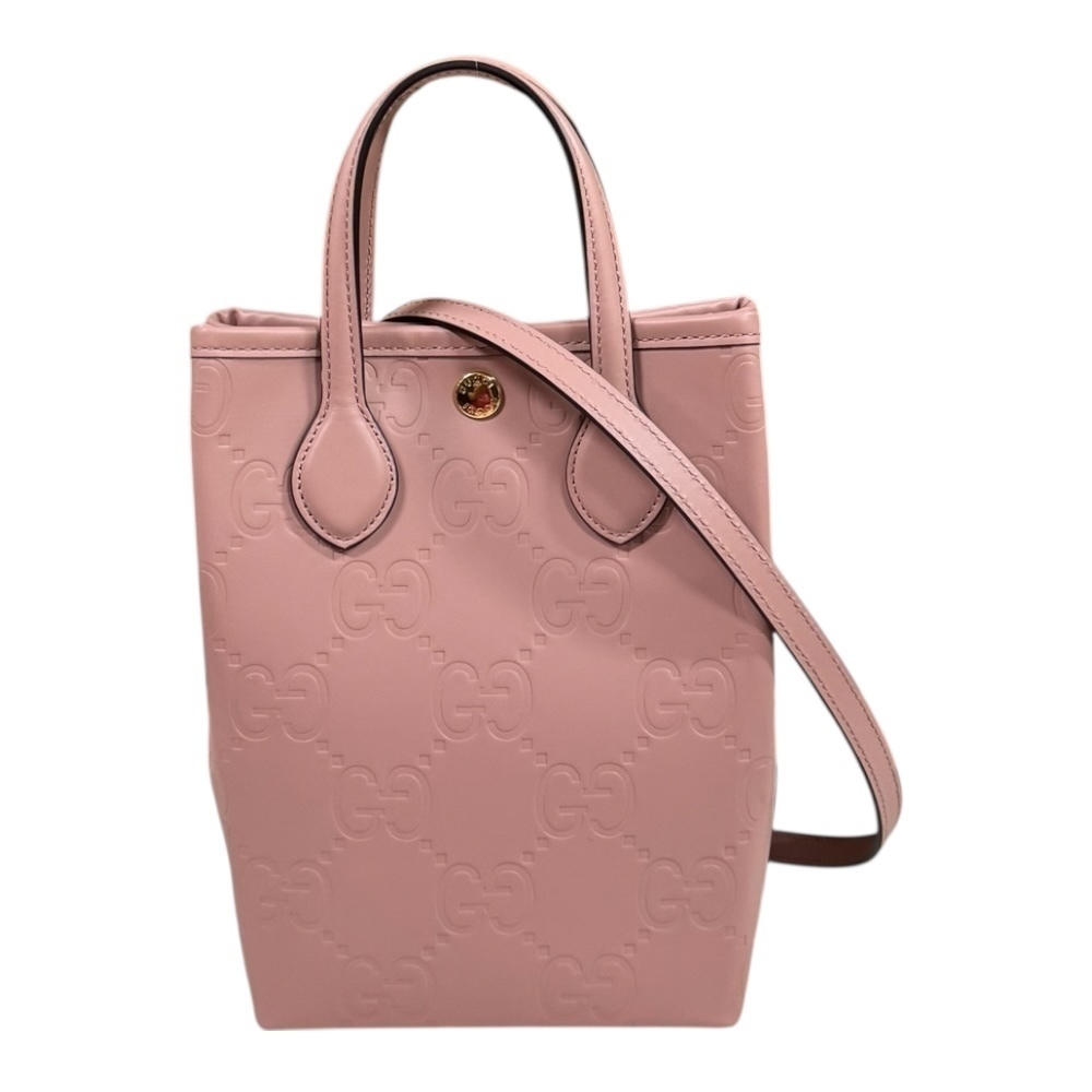Gucci GG Super Bag Leather Shoulder Pink